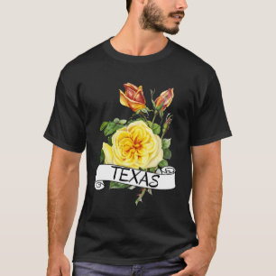 Camiseta Amarela Rosa do Texas Flor Estado do Texas Jardim