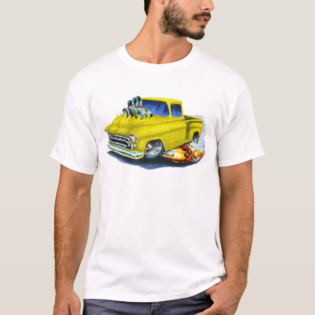 Camiseta Amarelo 1957 do recolhimento de Chevy (Frente)