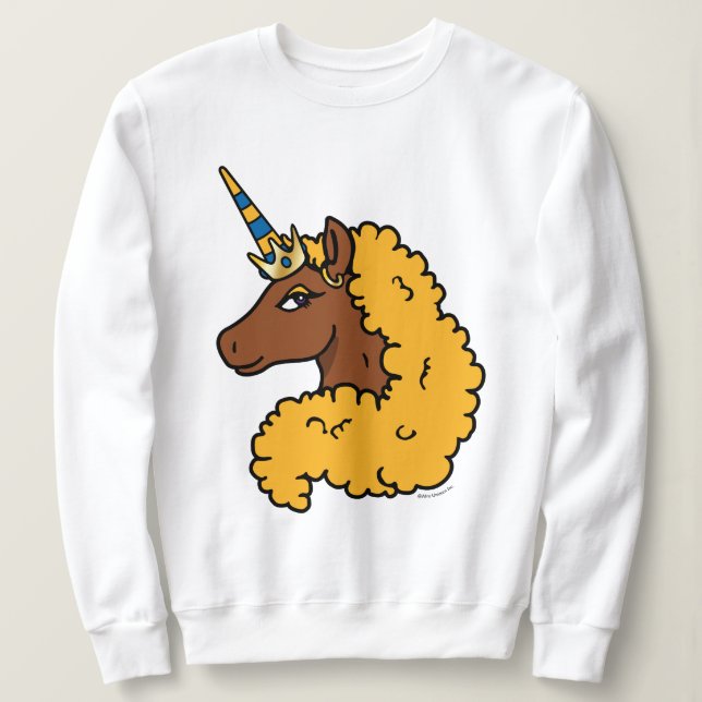 Camiseta Amarelo Afro Unicorn (Frente do Design)