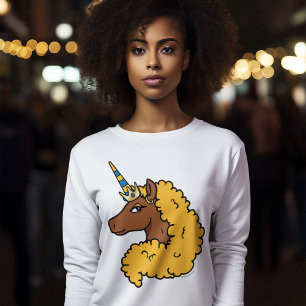 Camiseta Amarelo Afro Unicorn