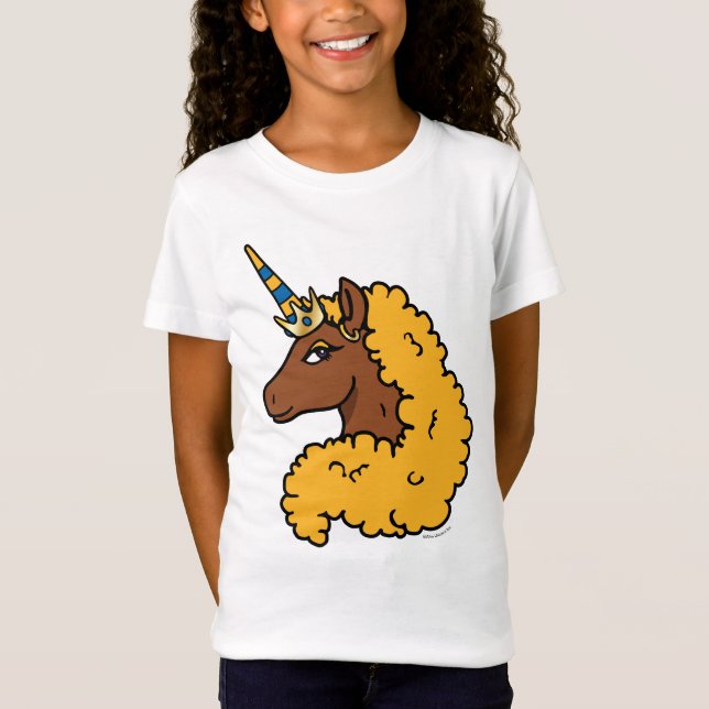 Camiseta Amarelo Afro Unicorn (Frente)