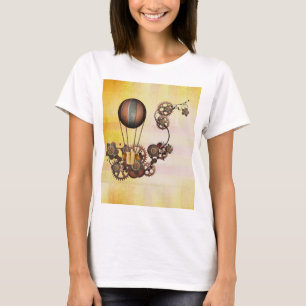 Camiseta Amarelo Antiquado do Balão Steampunk