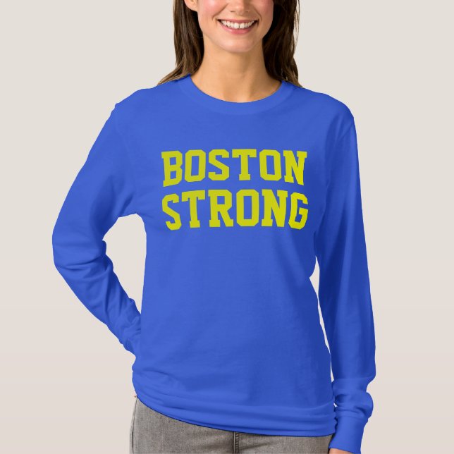 Camiseta Amarelo azul forte de Boston (Frente)