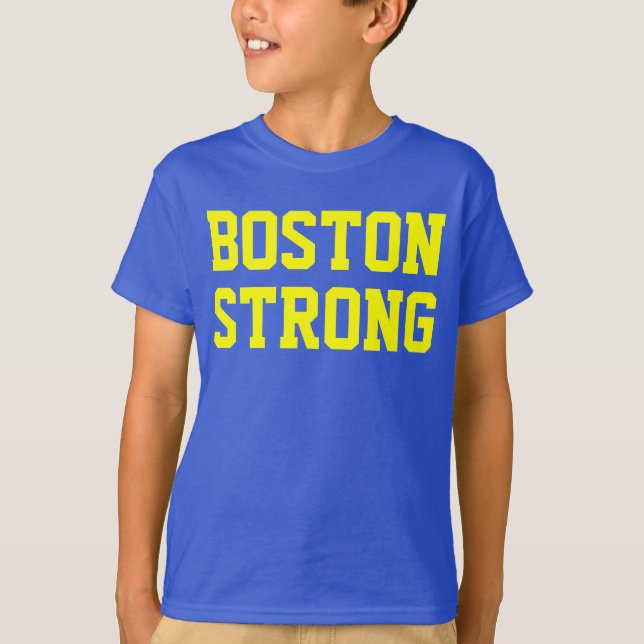 Camiseta Amarelo azul forte de Boston (Frente)