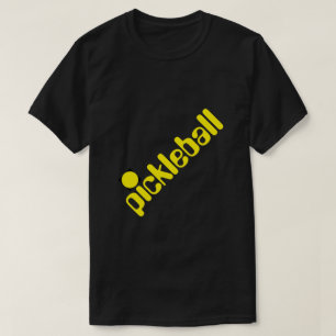 Camiseta Amarelo Brilhante Texto Inclinado de Pickleball em
