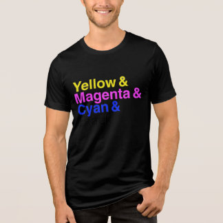 Camiseta Amarelo & Ciano & Magenta & Preto