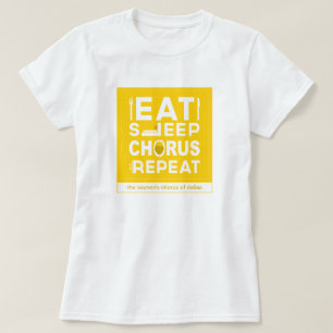 Camiseta Amarelo Comer Dormir Coro Repetir Bloco