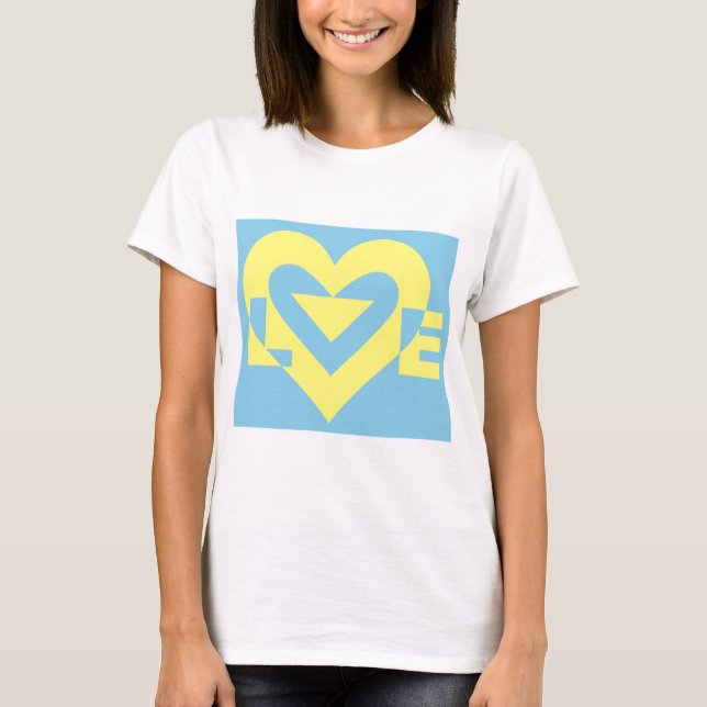 Camiseta Amarelo de Amor em Azul (Frente)