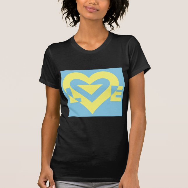 Camiseta Amarelo de Amor em Azul (Frente)
