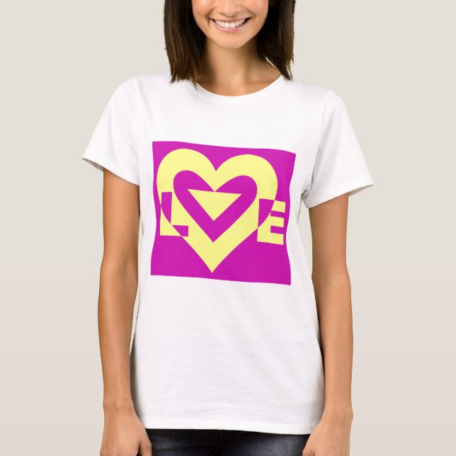 Camiseta Amarelo de amor em roxo (Frente)