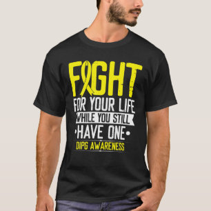 Camiseta Amarelo de Cancer Glial do Guerreiro da Consciênc