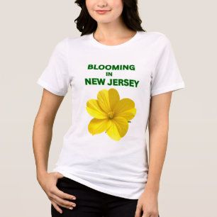 CAMISETA AMARELO ENSOLARADO HIBISCO FLORAL FEMININO BRANCO