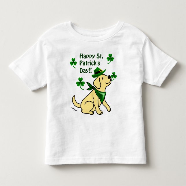 Camiseta Amarelo Labrador do dia de St Patrick (Frente)