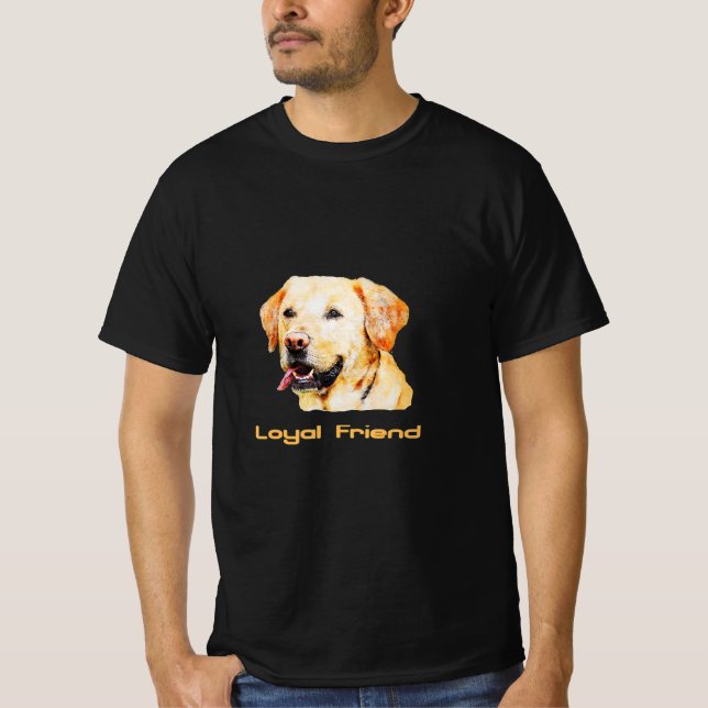 Camiseta Amarelo Labrador Retriever Amigo Real (Frente)