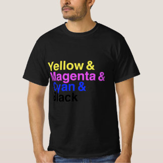 Camiseta Amarelo & Magenta & Ciano & Preto