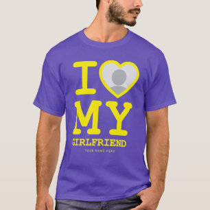Camiseta Amarelo Roxo Adoro O Texto Da Foto Do Meu Namorada