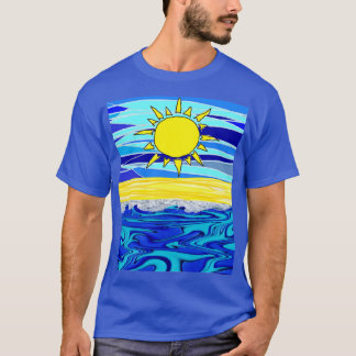 Camiseta Amarelo-Sol Mar Azul