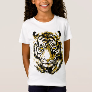 Camiseta Amarelo-Tigre - Camisa-T Colorida Face-Tigre