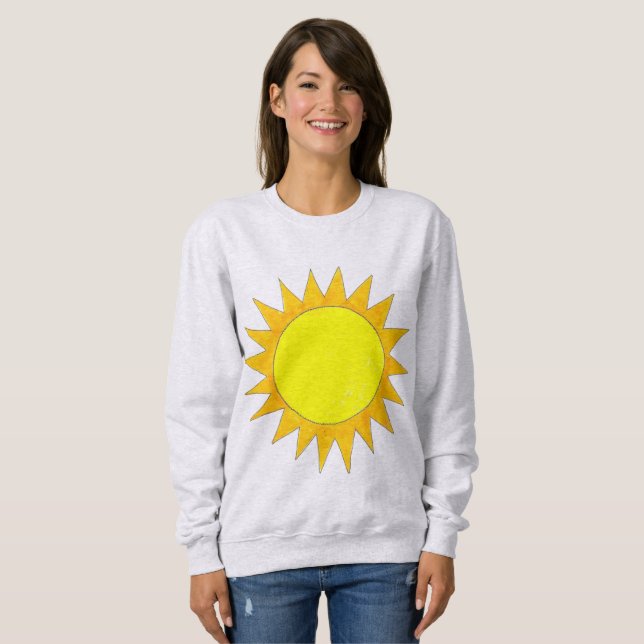 Camiseta Amarelo Verão Sol ensolarado Soak acima dos Raios (Frente Completa)