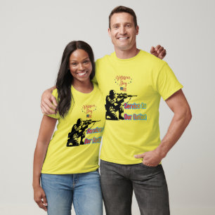 Camiseta Amarelo vívido Serviço à Nação