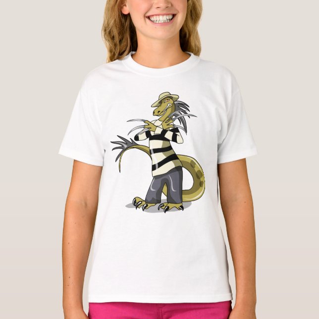 Camiseta Amargasaurus Sendo Freddy Krueger. (Frente)