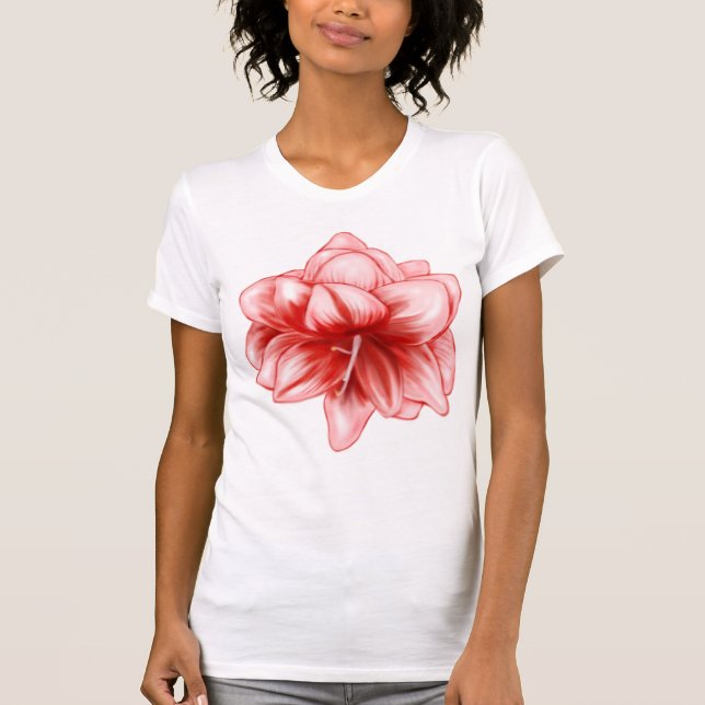 Camiseta Amarilis branco e rosa ilustrados (Frente)