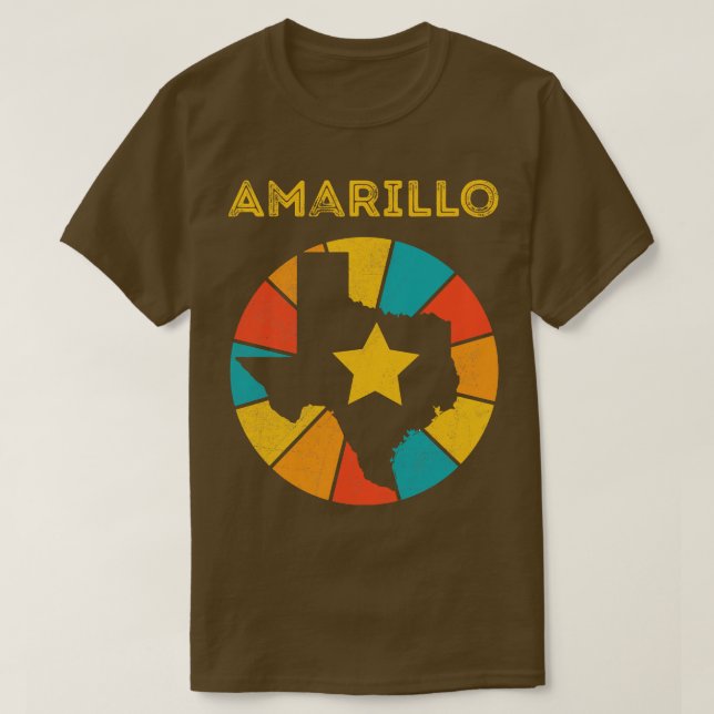 Camiseta Amarillo Texas Vintage angustiou Souvenir 1 (Frente do Design)