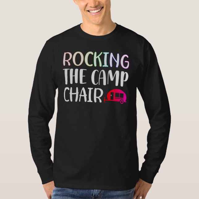 Camiseta Amarrando A Cadeira Do Campo Acampando Para Crianç (Frente)
