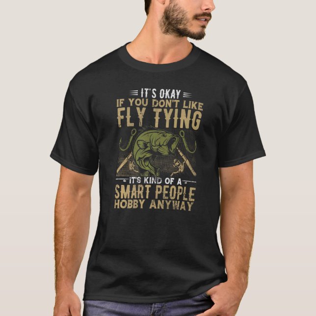 Camiseta Amarrar Mosca Pessoas Inteligentes Pescando Peixes (Frente)
