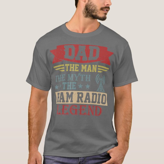 Camiseta Amateur Ham Radio Operator Shirt Gift Para Pai (Frente)