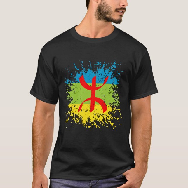 Camiseta Amazigh Flag,Flag de amazigh,kabyle amazigh berber (Frente)