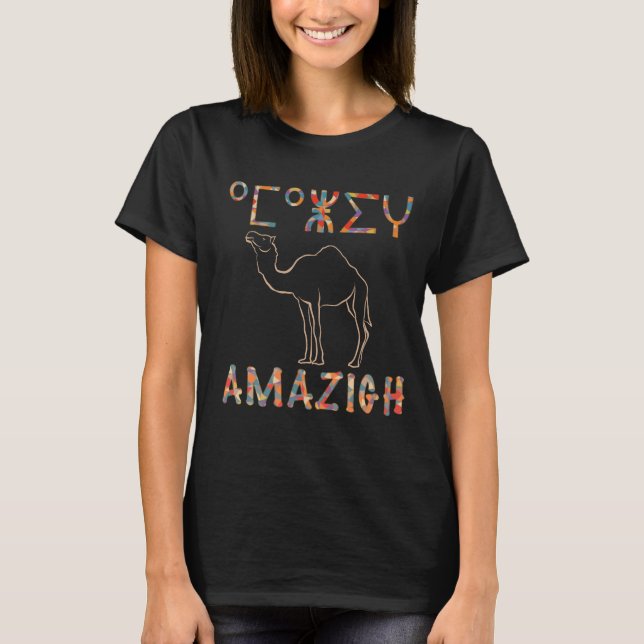 Camiseta Amazigh Kabyle Berber Tattoo símbolos tifinagart (Frente)