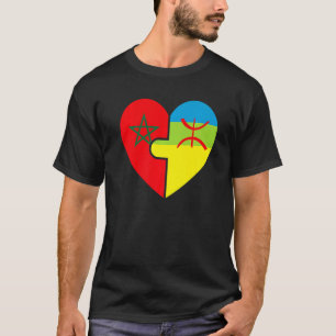Camiseta Amazigh Marroquina Roota Correspondente À Bandeira