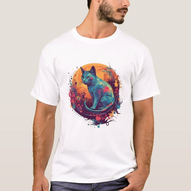 Camiseta amazing cat lover art  (Frente)