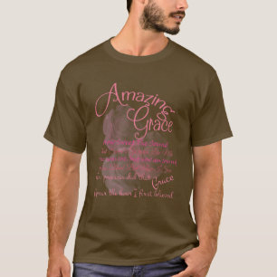 Camiseta Amazing Grace Pink Rose Typography