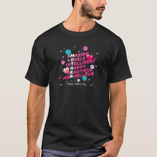 Camiseta Amazing Lovely Intelligent Happy Beautiful Mom Mot (Frente)