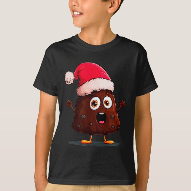 Camiseta Amazing Pudding Look With Christmas Hat  (Frente)