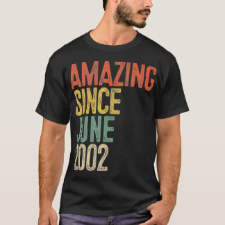 Camiseta Amazing Since June 2002 19th Birthday 19 Year Old