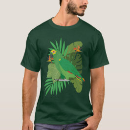 Camiseta Amazon parrot with leave background