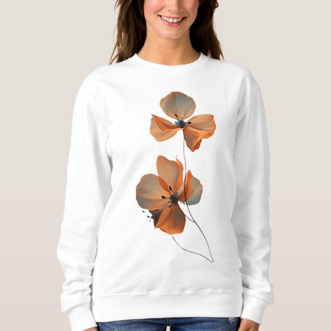 Camiseta Amber Whisper Petals in the Dark Quiet Bloom Ember (Frente)