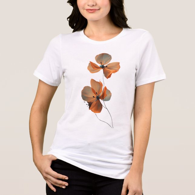 Camiseta Amber Whisper Petals in the Dark Quiet Bloom Ember (Frente)