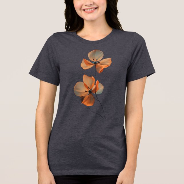 Camiseta Amber Whisper Petals in the Dark Quiet Bloom Ember (Frente)