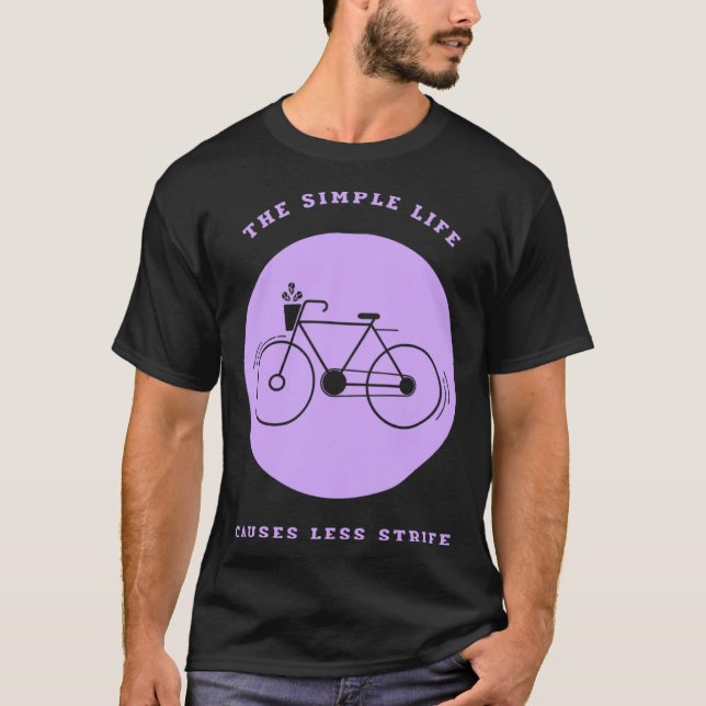 Camiseta Ambiental de bicicleta de vida simples (Frente)