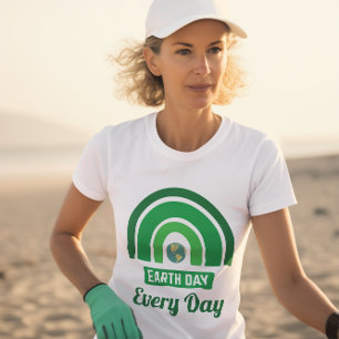 Camiseta Ambientalismo Verde Arco-Íris Dia da Terra Todos o