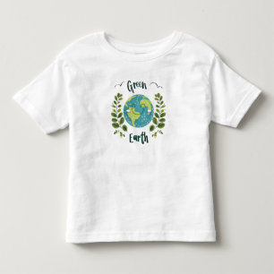 Camiseta Ambiente mundial - Terra sorridente com Terra Verd