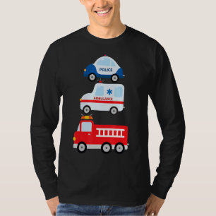Camiseta Ambulância do carro da polícia de bombeiros de veí