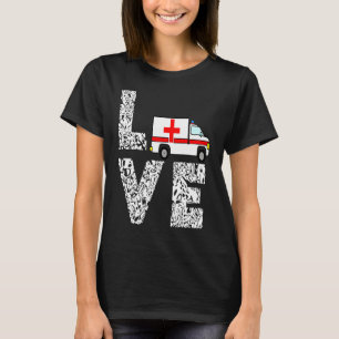 Camiseta ambulância do serviço de emergência ambulância