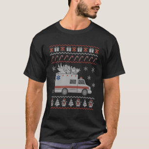 Camiseta Ambulância Feia Natal Pajama Costume Emt Parame