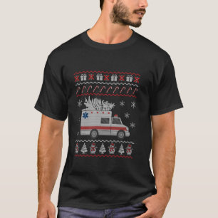 Camiseta Ambulância Feia Natal Pajama Costume EMT Parame