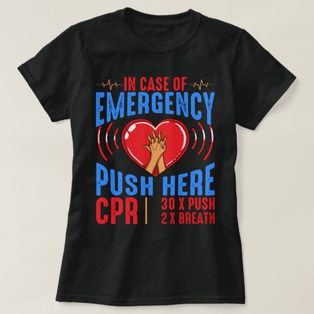 Camiseta Ambulância paramédica CPR Emergência primeiro Ai (Frente do Design)